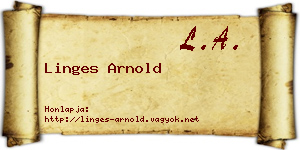 Linges Arnold névjegykártya